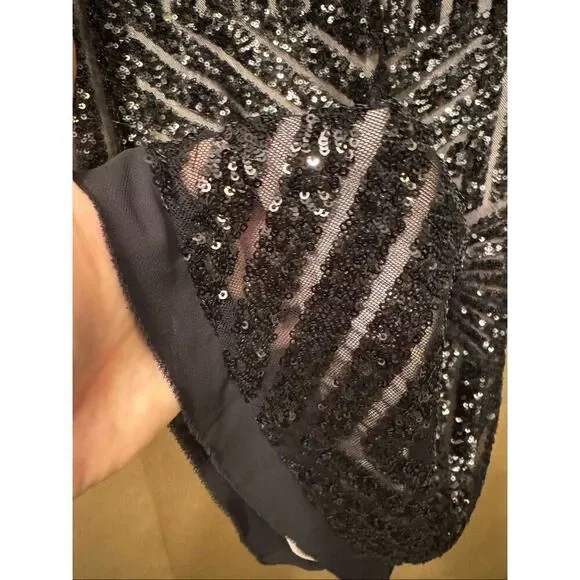 NWT Vince Camuto Black Sequin Dress - Picture 4 of 10